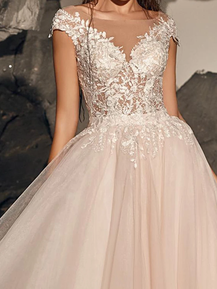 

BAZIIINGAAA Simple Wedding Dress Lace Little Beading Strapless Dress Luxury Wedding Gowns Bridal Can Be Washed Bride Dresses