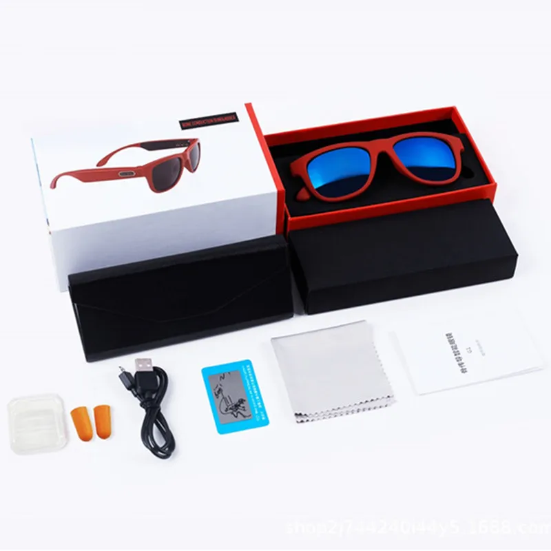 저렴한 무선 블루투스 안경 헤드셋 스포츠 편광 골전도 선글라스, 휴대폰 통화 하이파이 음악 플레이어 보청기