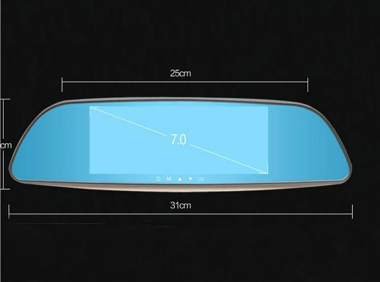 

7 inch Dual Camera Car DvrCamera Rearview Mirror Dash Cam Recorder Motion Detection Wide Angle Hot Selling