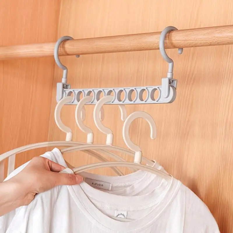 

9 hole clothes hanger multi-function folding hanger rotating clothes hanger wardrobe drying clothes Hanger Home Organizer