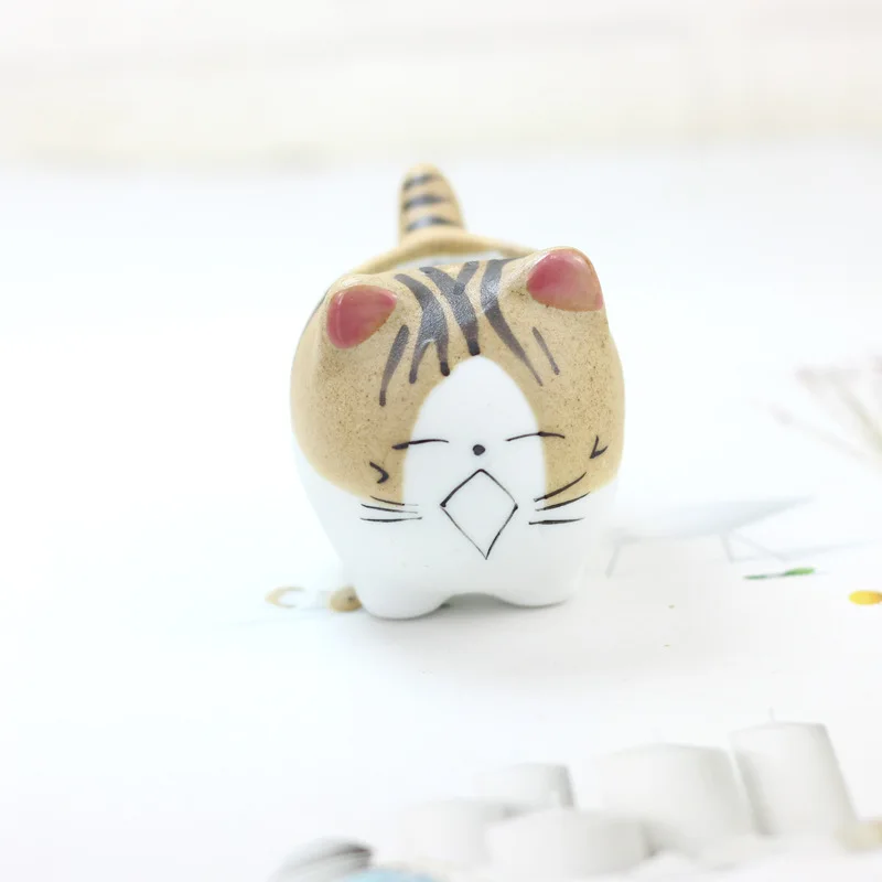 

Balcony Decor GiftCute Mini Cat Ceramic Flower Pot Small Cartoon Planter Succulent Plants Bonsai Cactus Pot Home Garden Desktop