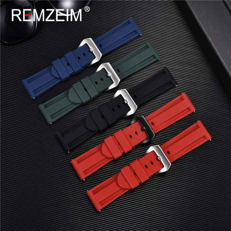 Premium Silicone Watch Band Rubber Watch Strap 22mm 24mm 26mm Watch Strap Watch Replacement Watchband With Steel Buckle