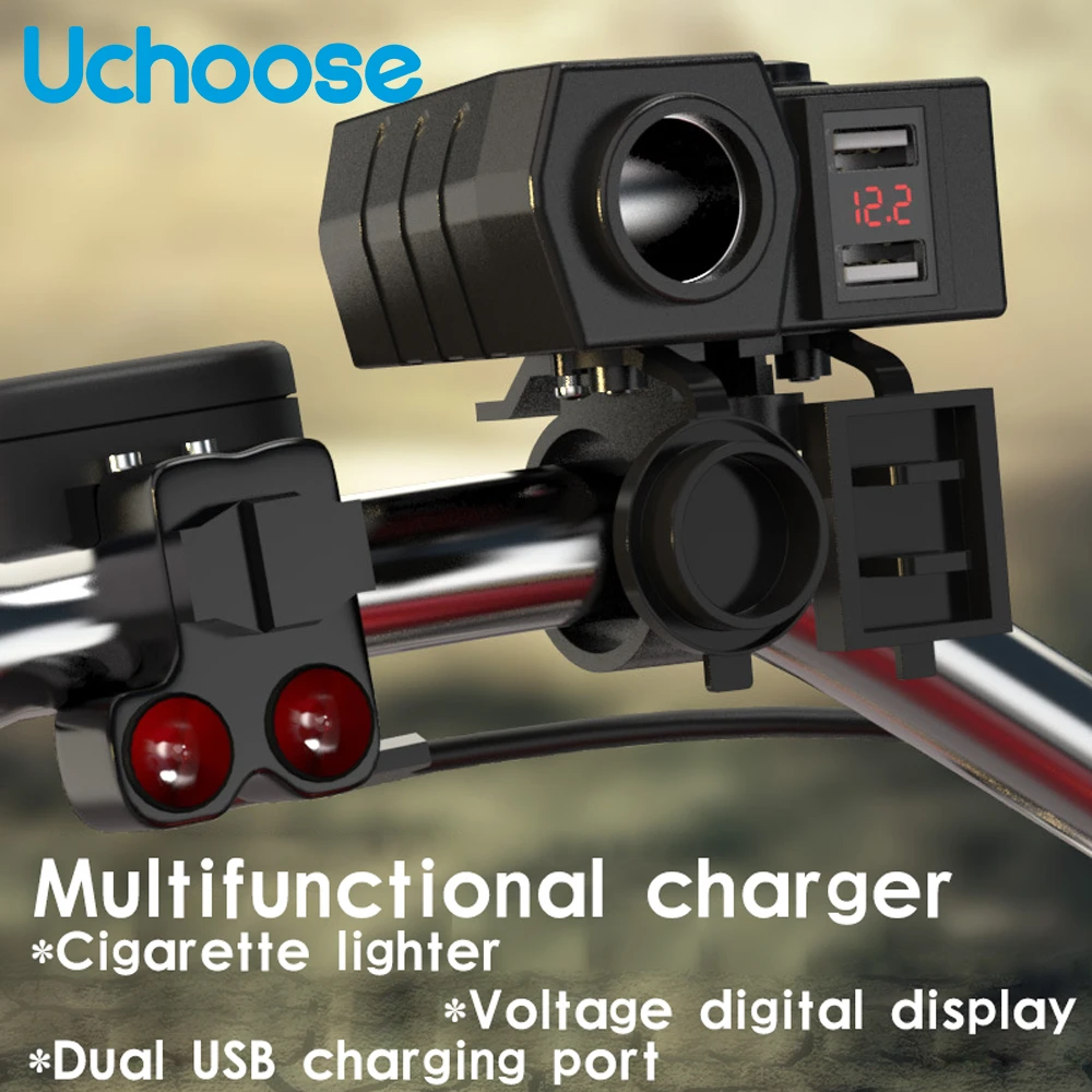 

Waterproof Universal Electric Car USB Charger Motorcycle Cigarette Lighter Moto Dual USB Joint Mobile Cell Phone Charger