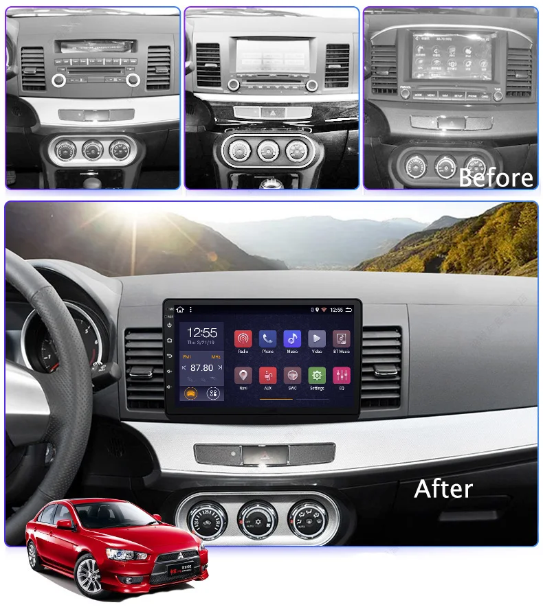 10.1inch IPS+2.5D Android 8.1 2+32G Car DVD GPS Navigation for Mitsubishi Lancer-ex 2010-2014 2015-2018 Radio Audio Stereo | Автомобили и
