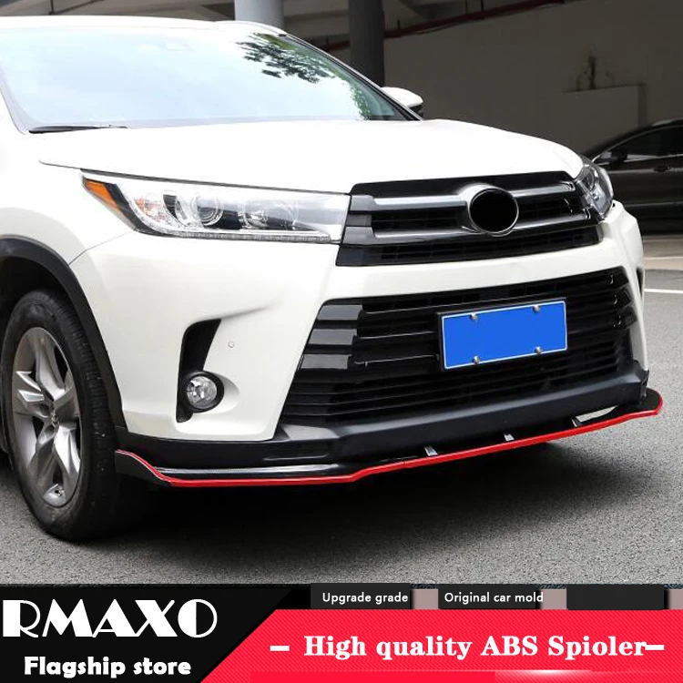 Для TOYOTA Highlander Body kit спойлер 2018 ABS задний передний бампер диффузор защитные