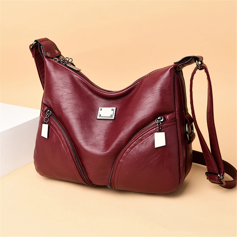 Женские сумки мессенджеры из мягкой овечьей кожи саквояж на плечо повседневные