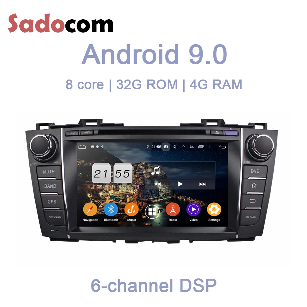 TDA7851 Android 9 0 для Mazda 5 Premacy 2009 2012 Восьмиядерный 4 Гб RAM автомобильный DVD плеер GPS