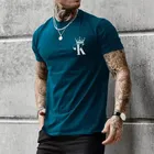 Мужская рубашка с коротким рукавом, свободная футболка, летняя городская уличная Женская одежда в стиле Харадзюку, Винтажная футболка с короной и покером, k 2021