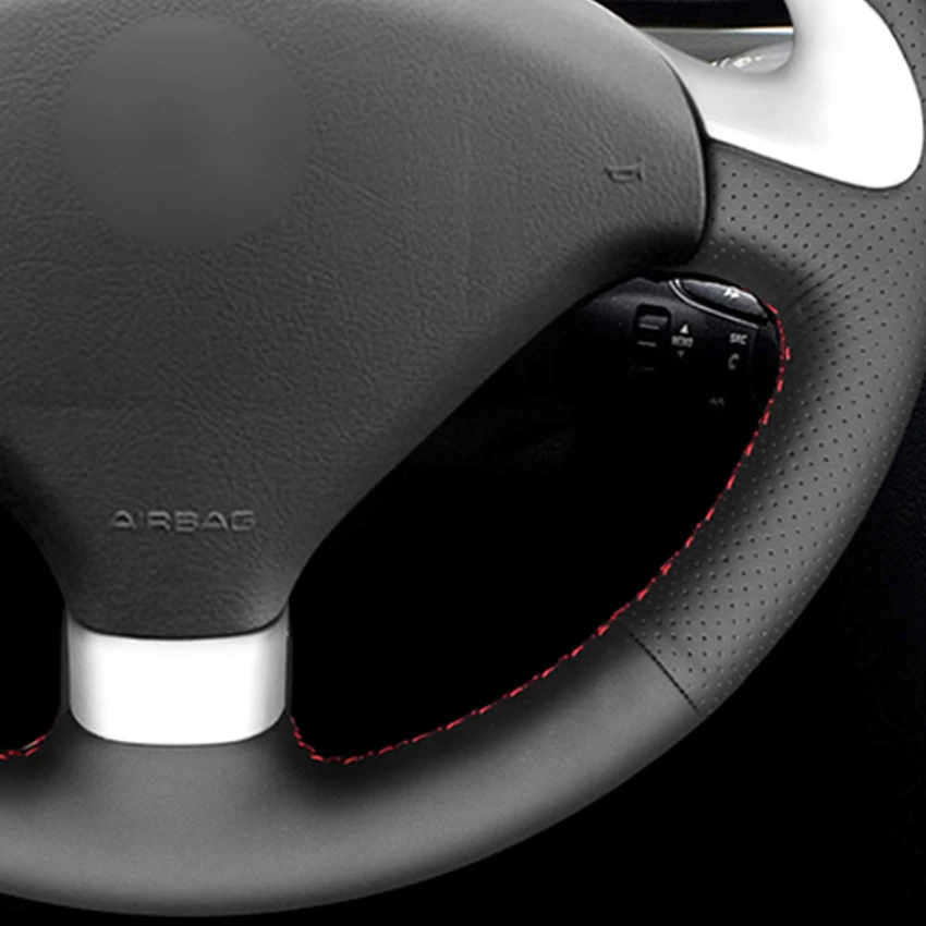 MEWANT Чехлы рулевого колеса автомобиля из черной искусственной кожи для Peugeot 307 CC 2004