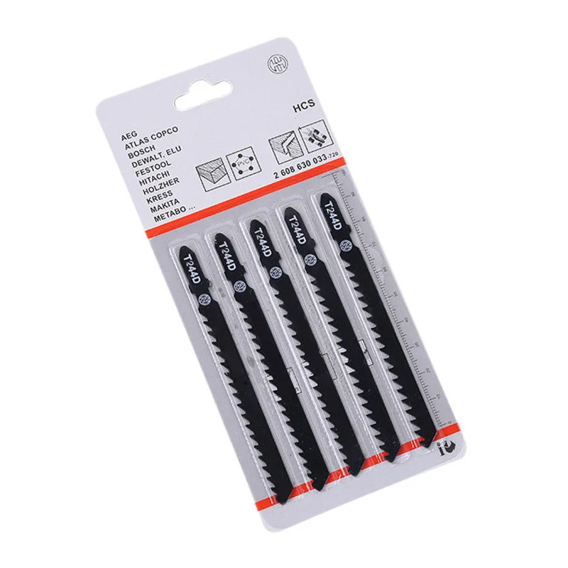 

5pcs/set T244D 6T Reciprocating Saw Blades For Wood Metal Fast Cutting Straight Cutting 4mm Teeth Length Jigsaw Blades 100*1.2mm