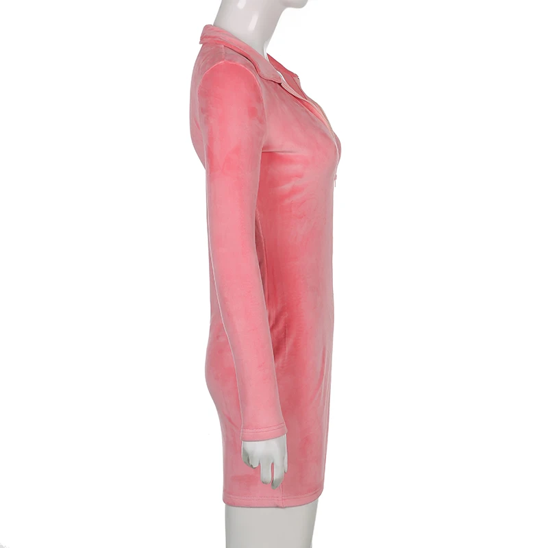 Новинка 2021 женская одежда однотонное розовое мягкое мини-платье с длинным