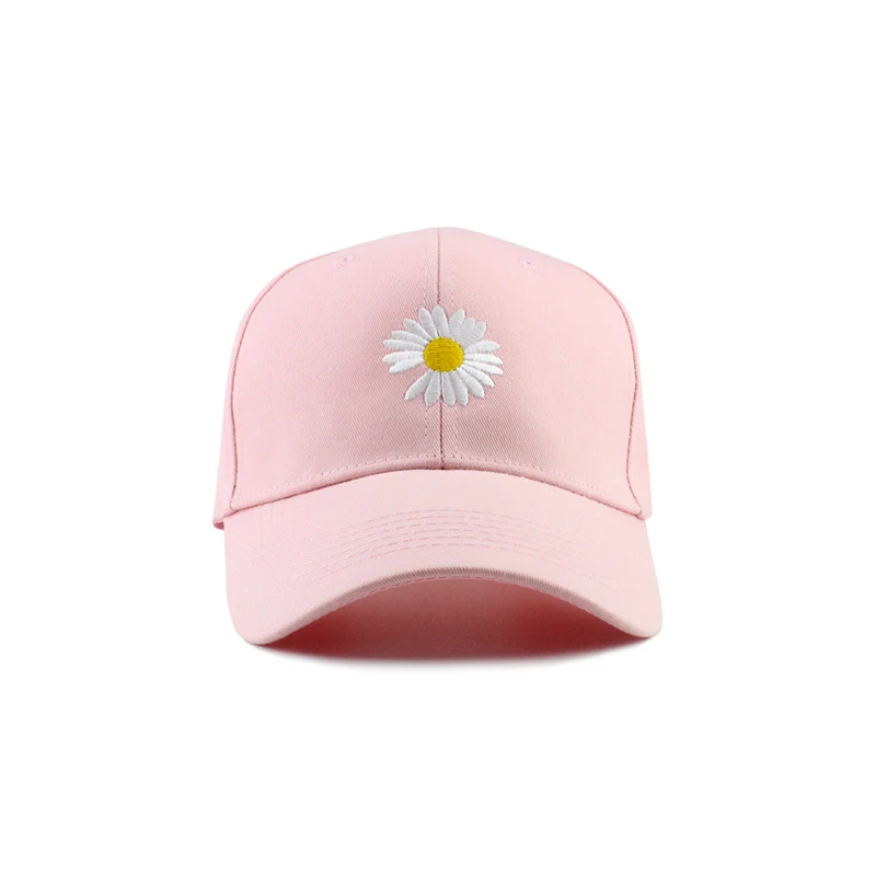 pink-1 new cotton baseball cap chrysanthemum pattern caps men women Rose embroidery cap outdoor adjustable sports hat EXO GD pmo cap - Цвет: pink-1