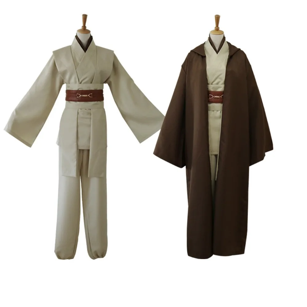 Лидер продаж Аниме "Звездные войны", джедаями Оби/BEN Kenobi маскарадный костюм карнавальный костюм туника костюм Размеры S-XXL