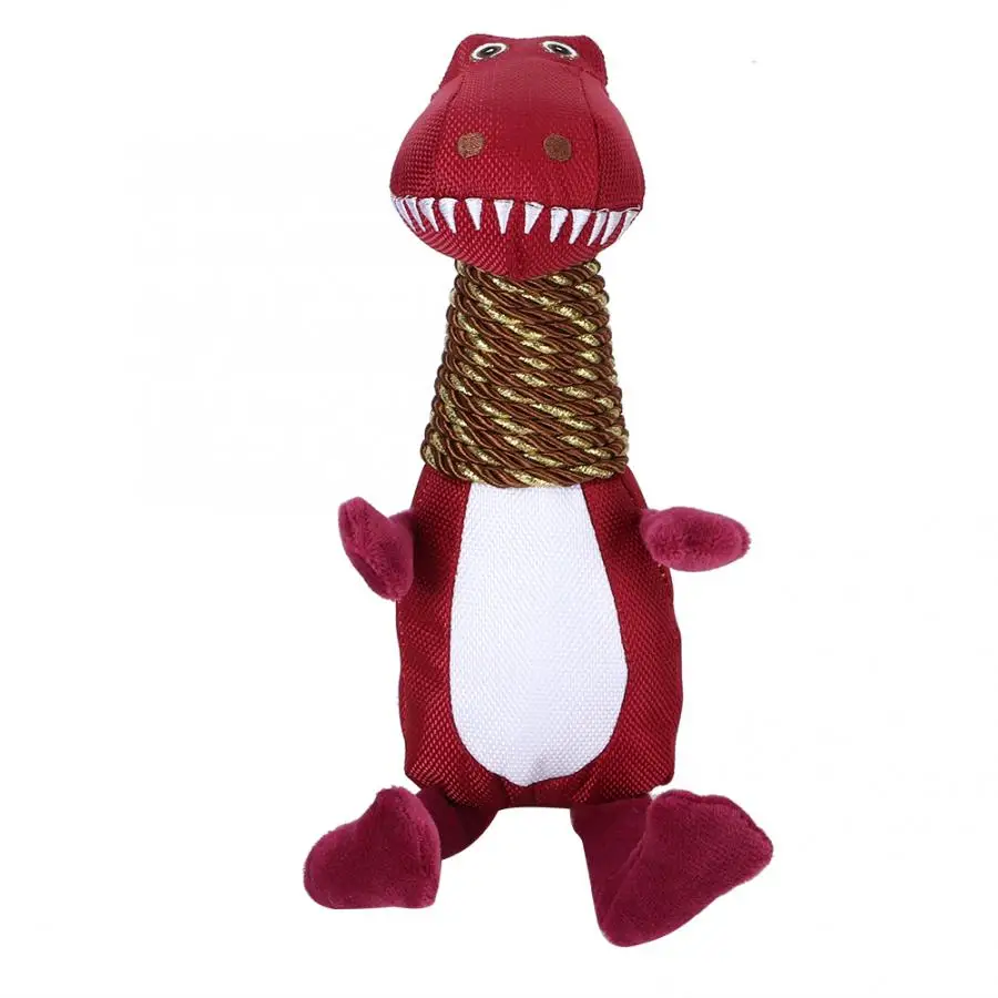 Жевательная игрушка для собак плюшевый питомец динозавр форма звучащих зубов