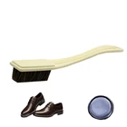 Щетка для обуви из конского волоса с длинной ручкой, щетка для чистки ботинок из замши, нубука, полировки ботинок, мягкий инструмент для полировки натуральной кожи