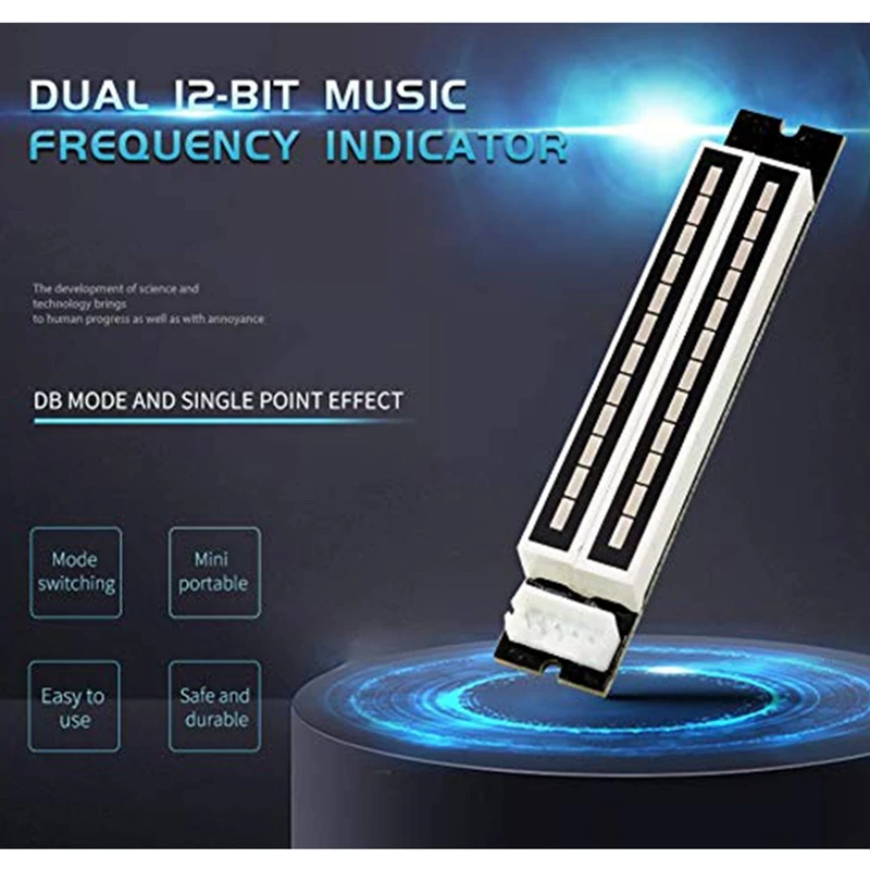 

Mini Dual 12 Level Indicator VU Meter Stereo Amplifier Board Adjustable Light Speed Board with AGC Mode, DIY KITS