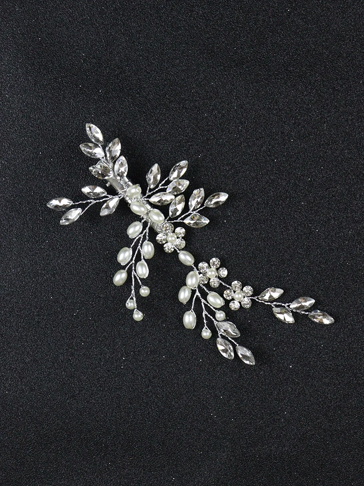 Модные опаловые свадебные заколки для волос Серебряные цветочные шпильки