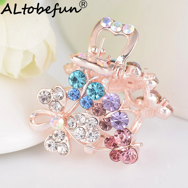 

Заколка-бабочка для волос ALTOBEFUN, для женщин и девочек, со стразами, AE011, заколка для волос с орнаментом