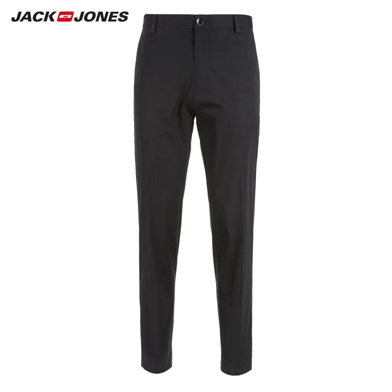 JackJones мужские Смарт повседневные лайкра ткань slim fit бизнес чистый цвет брюки мужские 218314501