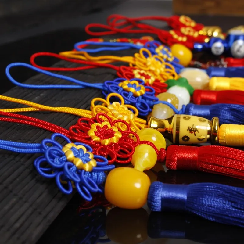 Нефритовые бусины полиэстер шелк китайские узлы кисточки бахрома сделай сам