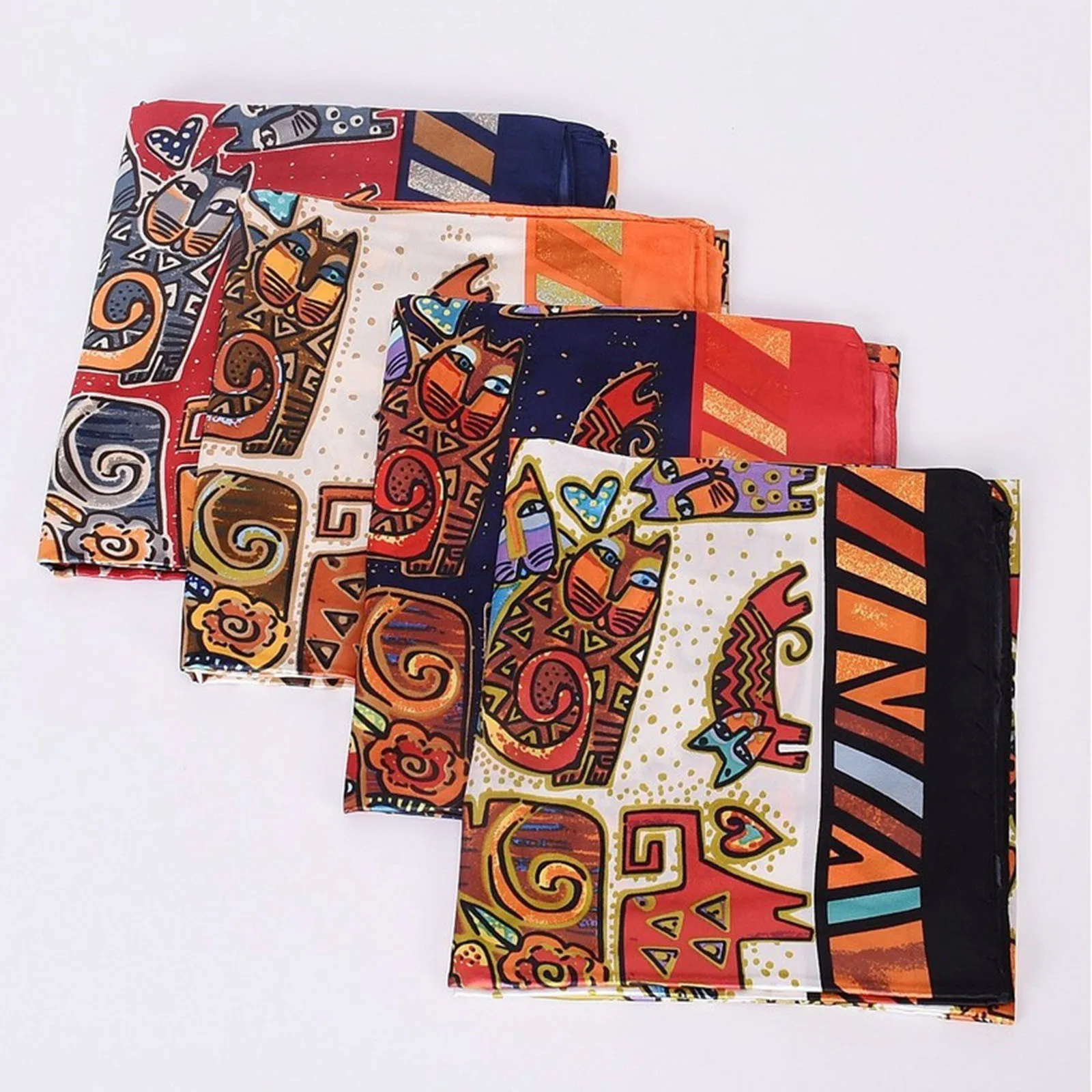 

2021 New Design Scarf Lady Shawl Classical Printed Silk Headscarf Scarf Lady Headscarf Square Scarf Lady Wrap Scarf 90*90cm