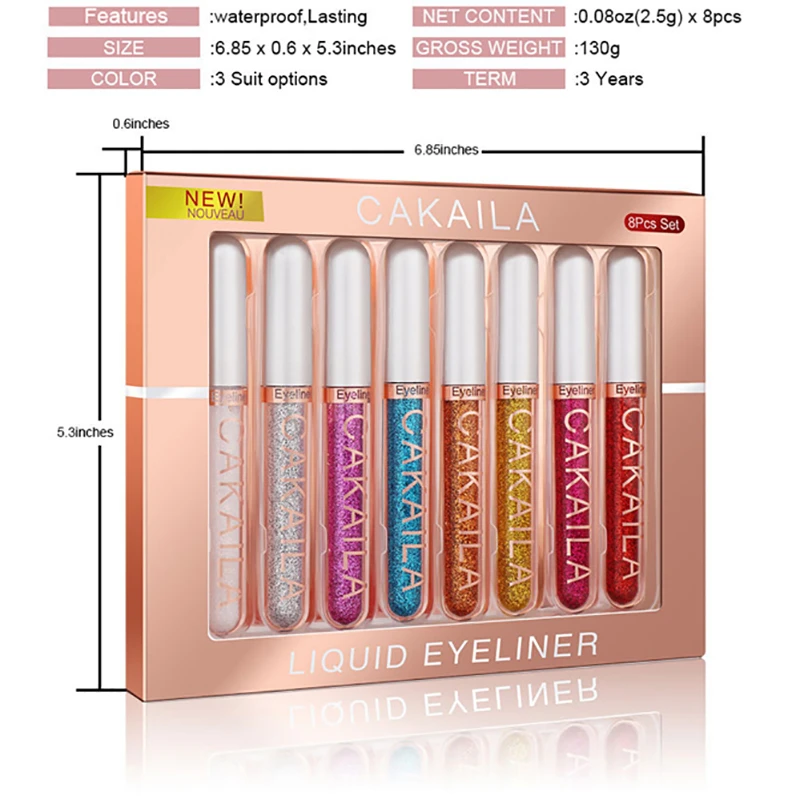 8 цветов матовый комплект подводки для глаз жидкий водонепроницаемый легко
