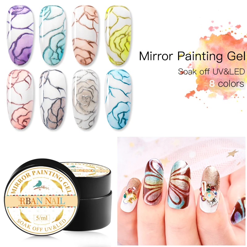 RBAN NAIL Colorful Painting Gel Nail Polish 12 Colors Varnish For Manicure DIY Top Base Coat Hybird Design Of Art | Красота и
