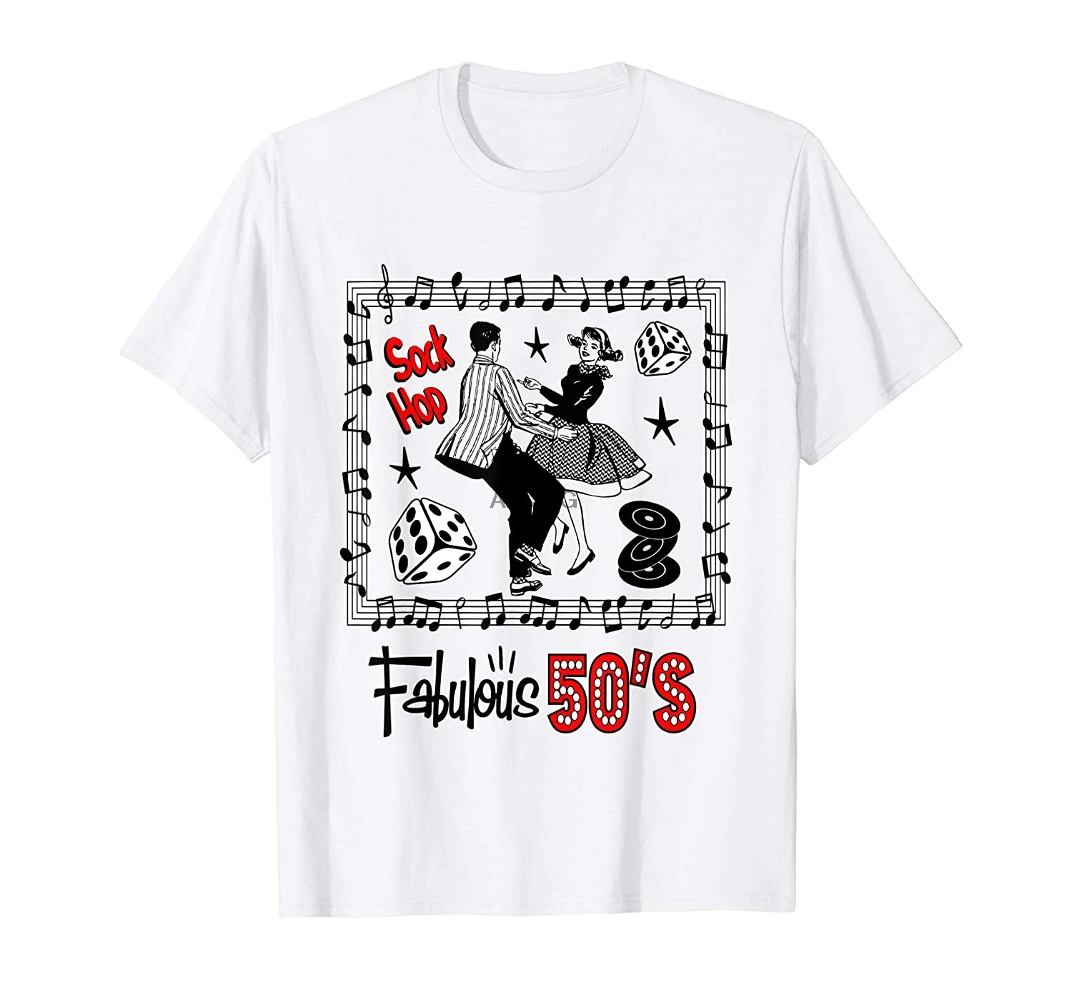 

Sock Hop 1950s Retro Rockabilly 50s Swing Dance Doo Wop T-Shirt(1)