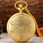 Роскошные кварцевые карманные часы в стиле Харадзюку золотого цвета с молнией, дизайнерские часы, ожерелье, очки со вспышкой, графическая подвеска на цепочке, подарки