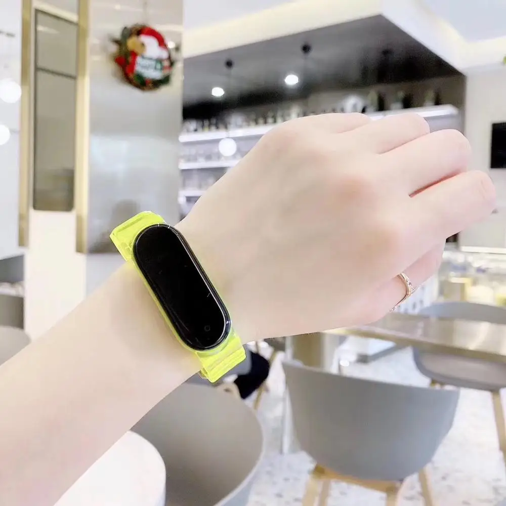 Transparent sports strap for xiaomi mi band 3 4 5 glacier silicone Wristband for xiaomi mi band 5 4 3 Bracelet replacement band