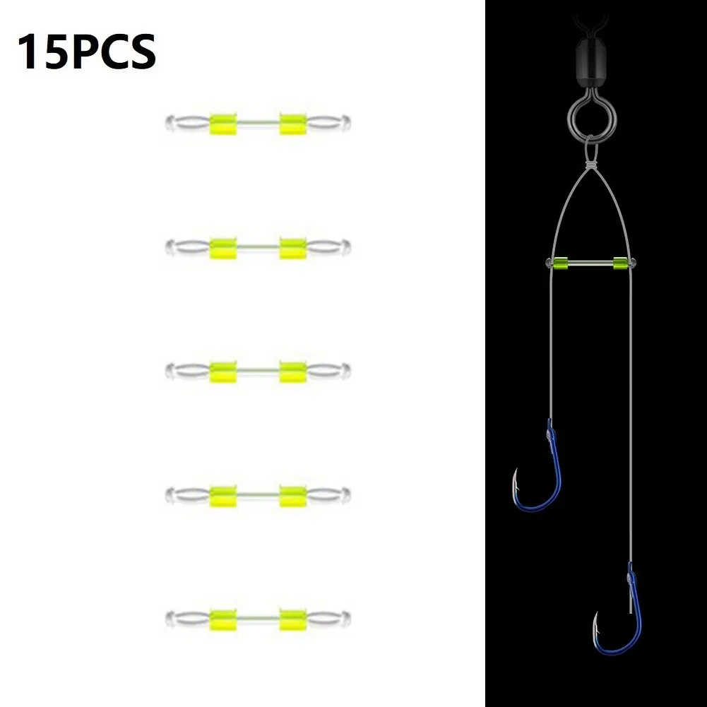 

15pcs Silicon Double Hooks Contactor Device Fishing Line Space Bifurcation Eight Type 10/12/15/20/25/30/40mm Fishing Tackle Tool