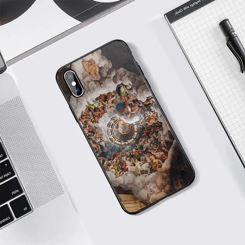 

renaissance art painting aesthetic pattern luxury Phone Case Tempered glass For iphone 5C 6 6S 7 8 plus X XS XR 11 PRO MAX