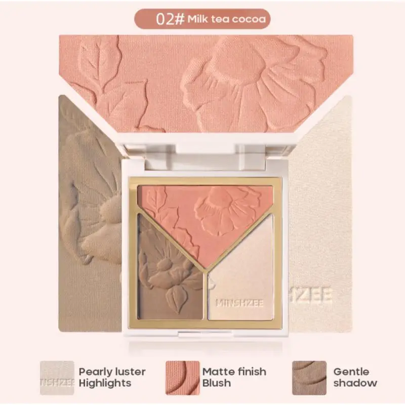 

3 Colors Highlighter Trimming Palette Makeup Contour Powder Matte Face Makeup Pigmented Blusher Palette Cosmetics