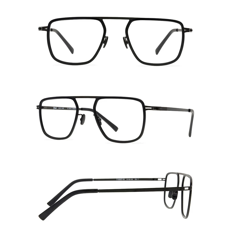 Belight Optical  Men Women Ultra Thin Stainless Steel Screwless Prescription Eyeglasses Spectacle Frame Eyewear T19007-M