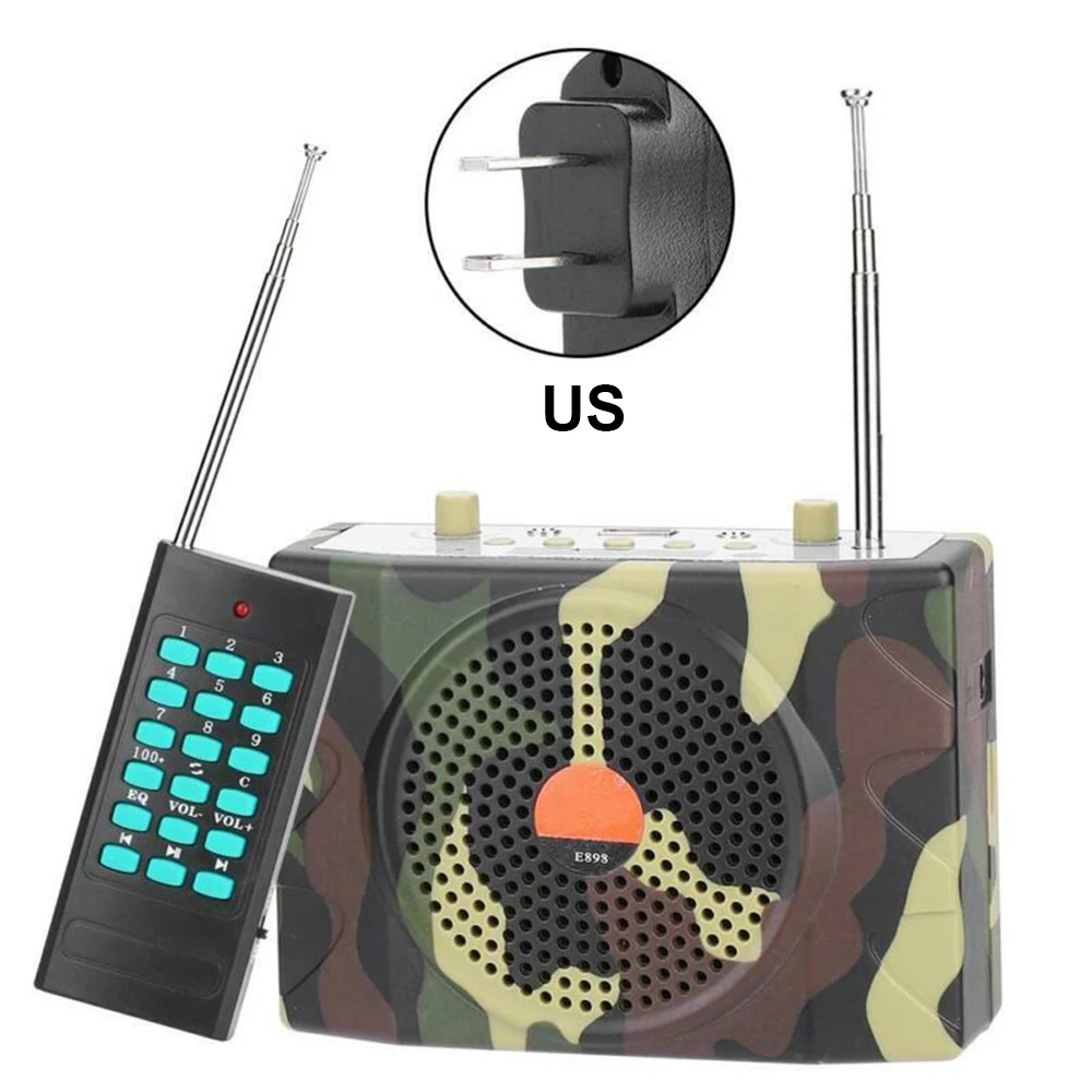 Green US plug Новые приманки птица звонящий Mp3 динамик пульт дистанционного управления Комплект 38 Вт Портативный охотничий звук звонящий усилитель обучающий звук Птица Mp3 - Цвет: Green US plug