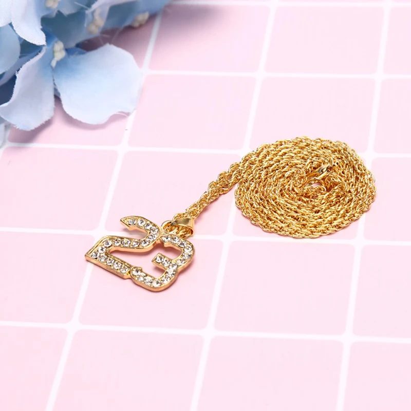 Модное ожерелье горный хрусталь хип хоп баскетбол номер 23 ожерелье s& Pandents Bling золото кубинская цепь ожерелье ювелирные изделия для мужчин