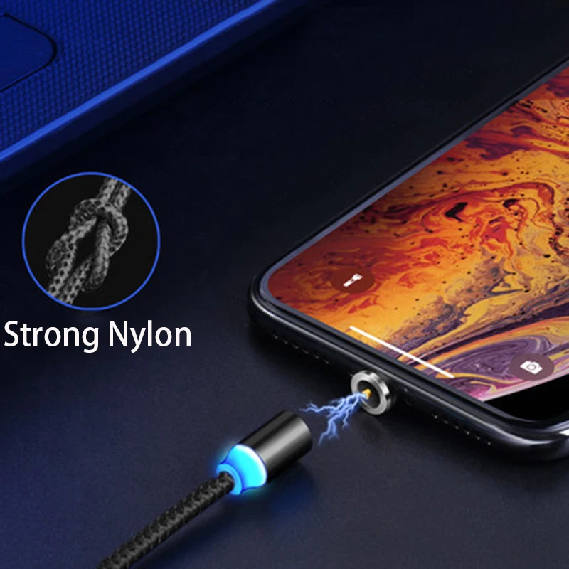 Магнитный кабель для быстрой зарядки Micro-USB Lightning Кабель магнит зарядное