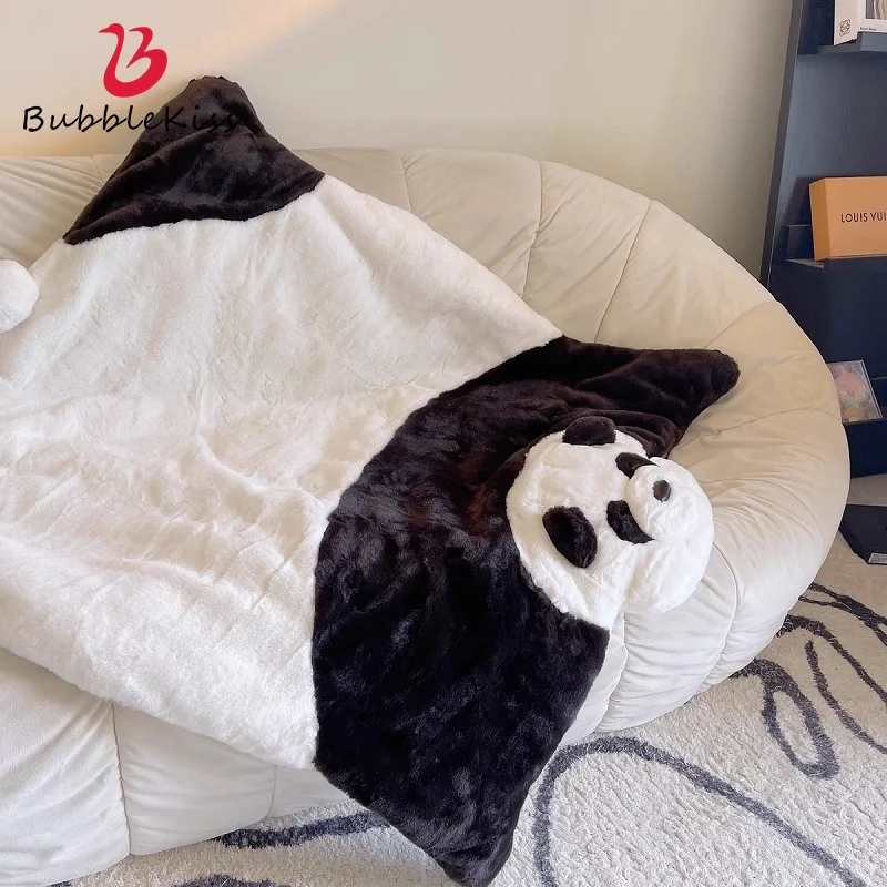 

Bubble Kiss Cute Panda Plush Blankets and Throws for Sofa Home Shawl Blanket For Kid Gift Cartoon Creative Soft Bed Blanket