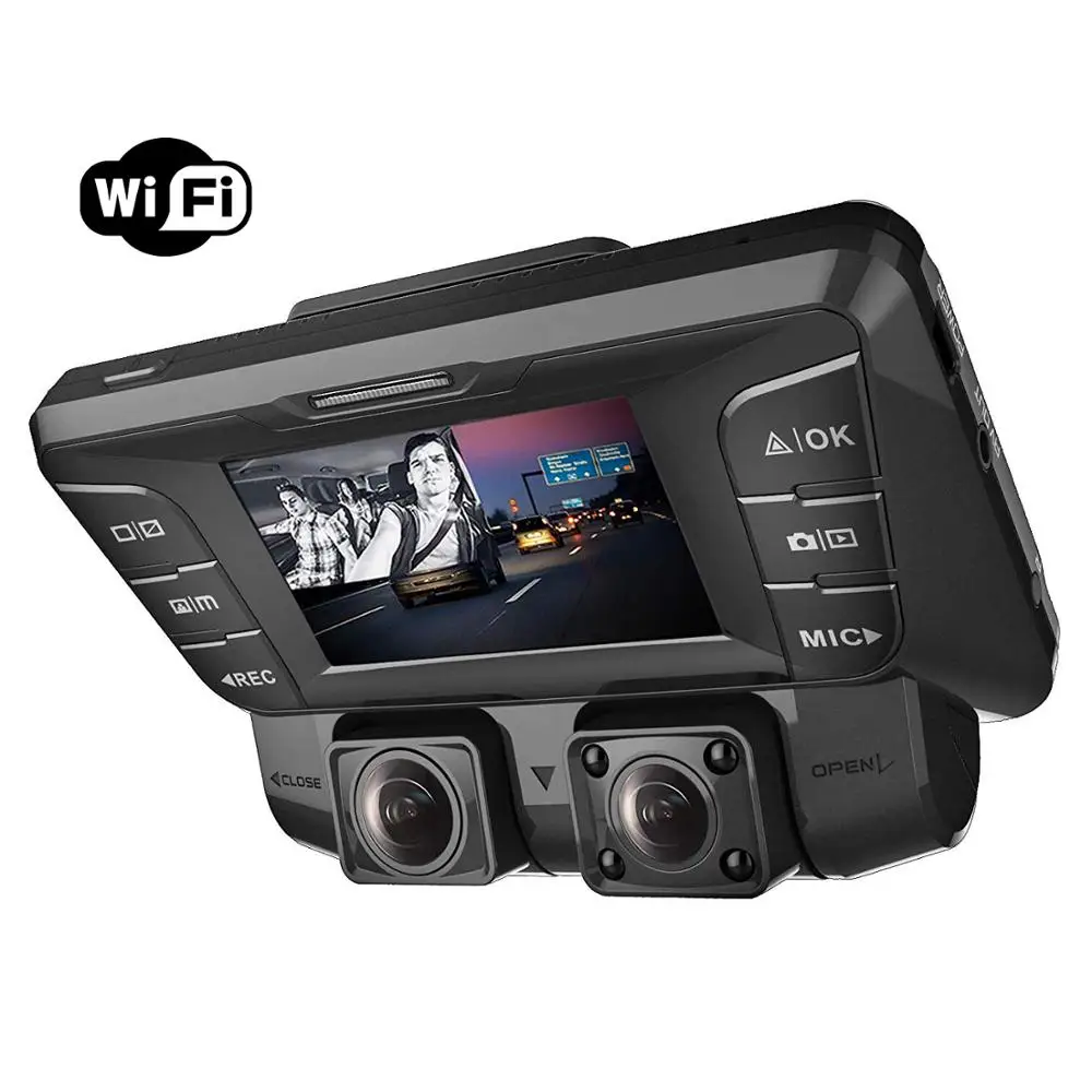 Видеорегистратор Pruveeo с инфракрасным ночным видением встроенный Wi Fi 4K двойной 1080P