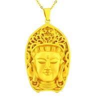 vintage classic 18k yellow gold chain buddha statue pendant necklaces for men birthday anniversary engagement gold jewelry gifts