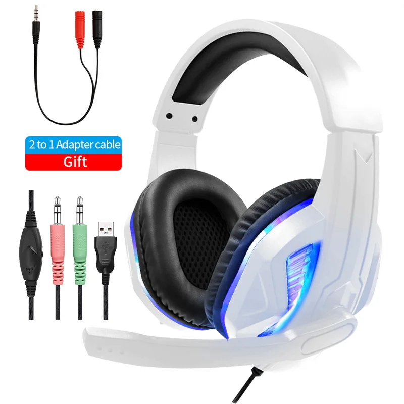 

Computer LED Gaming Headsets for PC PS4 PS5 Computer Laptop, 3.5mm Jack Stereo Bass SmartPhone Gamer Headphones With Microphone