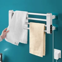 towel warmer smart temperature control electric towel rack holder household folding carbon fibre heated towel rail for bathroom