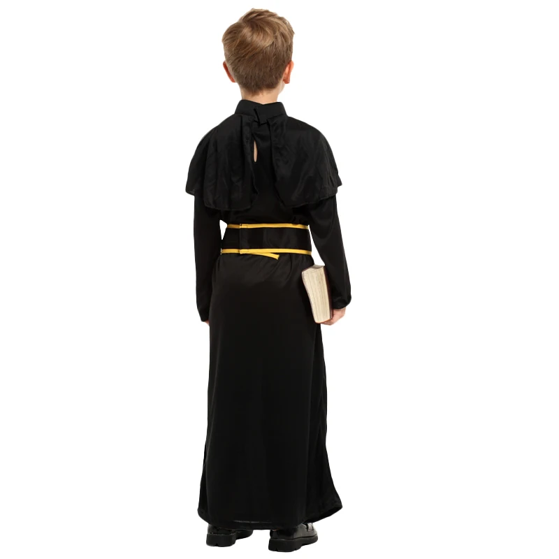 Хэллоуин средневековый Ретро маскарадные костюмы для мамы папы детей Priest