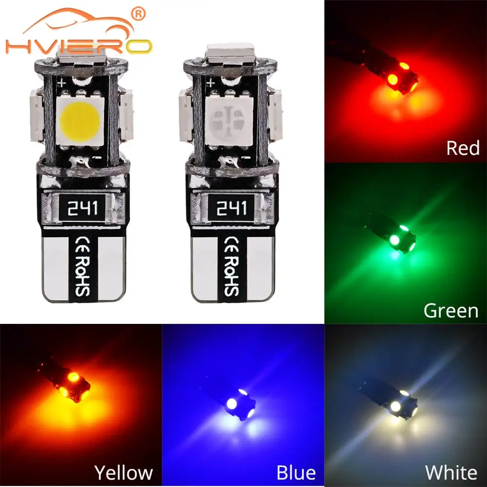 T10 5050 5SMD Белый Синий Автомобильный светодиодный Canbus W5w 194 сигнал поворота номерной
