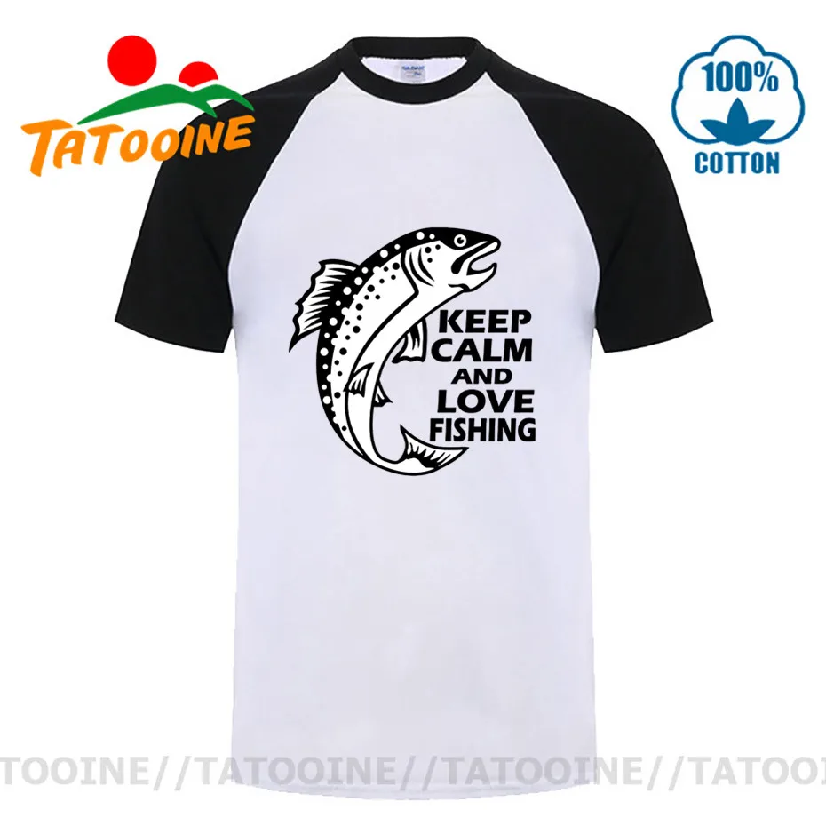 Мужская футболка Tatooine Fishinger с надписью Keep Calm And Go Fishing Love хлопковая коротким