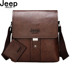 jeep buluo men shoulder bag set big brand crossbody business messenger bags casual pu leather for man fashion new hot salling