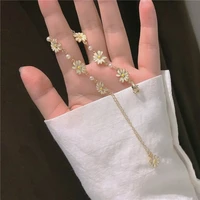 sweet temperament daisy flower bracelet adjustable for women trendy wrist jewelry gift
