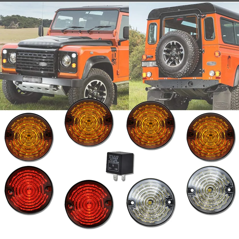 

4*Yellow+2*Clear+2*Red lights For Land Rover Defender Complete Led Lamp Upgrade Kit,for 90/110 1983-1990 &Defender 2001-2016