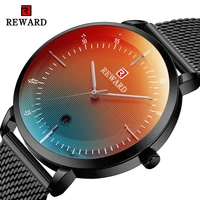 mens watches bright color changing glass reward waterproof watch top brand luxury black strap fashion original clock male