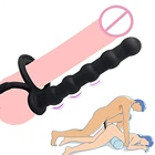 Интимные изделия страпон с двойным проникновением фаллоимитатор Анальные бусы Анальная пробка без вибраторов интимные игрушки для женщин пары игры для взрослых секс-шоп